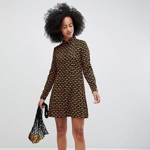 Monki Tiger Print Shirt Dress